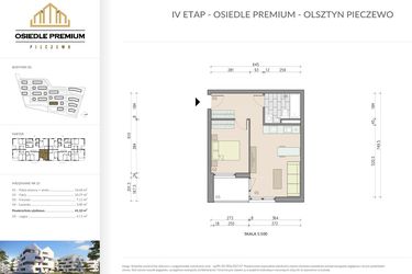 Rzut - Mieszkanie na sprzedaż 2 pokoje o powierzchni 41,1 m² - numer B1.25 w Osiedle Premium etap IV