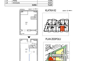 Rzut - Mieszkanie na sprzedaż 2 pokoje o powierzchni 71,33 m² - numer K2/22 w Przystań Królewiecka III