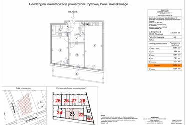 Rzut - Mieszkanie na sprzedaż 3 pokoje o powierzchni 59,54 m² - numer 23 w Apartamenty Śmigielska