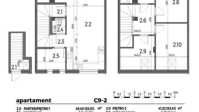 Rzut - Mieszkanie na sprzedaż 4 pokoje o powierzchni 89,42 m² - numer C9-2 w Aleja Miodowa