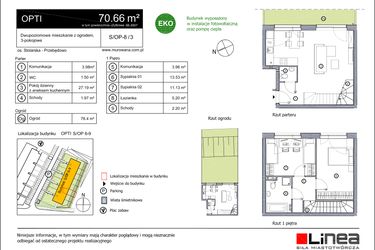 Rzut - Mieszkanie na sprzedaż 3 pokoje o powierzchni 70,66 m² - numer S-OP-8-3 w os. Stolarska