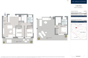 Rzut - Mieszkanie na sprzedaż 3 pokoje o powierzchni 125 m² - numer 1.2.C w Aby Middle