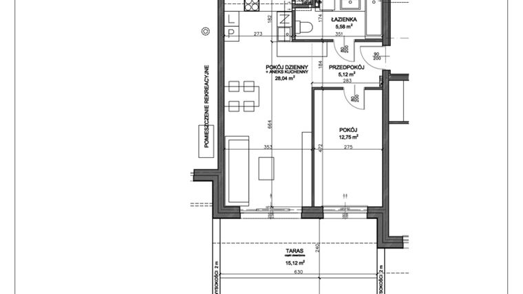 Rzut - Mieszkanie na sprzedaż 2 pokoje o powierzchni 51,68 m² - numer N.A.00.01 w Nobilis