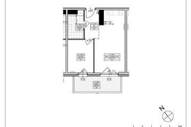Rzut - Mieszkanie na sprzedaż 2 pokoje o powierzchni 40,82 m² - numer A1.32 w Osiedle Zielone bud. A1, B8
