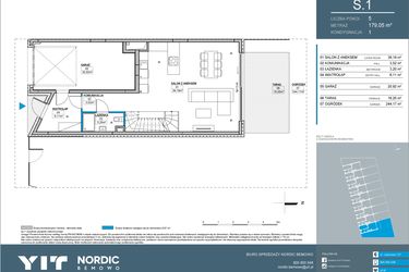 Rzut - Dom na sprzedaż 5 pokoi o powierzchni 200,93 m² - numer 1 w Nordic Bemowo Domy