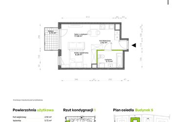 Rzut - Mieszkanie na sprzedaż 1 pokój o powierzchni 34,11 m² - numer 112/5 w Aleje Praskie