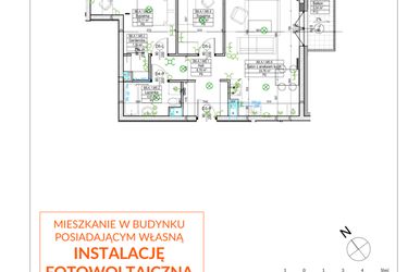 Rzut - Mieszkanie na sprzedaż 3 pokoje o powierzchni 62,16 m² - numer B8.A5 w Osiedle Zielone bud. A1, B8