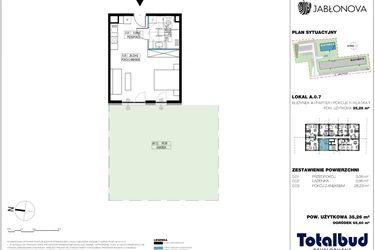 Rzut - Mieszkanie na sprzedaż 1 pokój o powierzchni 35,73 m² - numer A.0.7 w Jabłonova