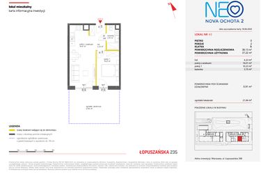 Rzut - Mieszkanie na sprzedaż 2 pokoje o powierzchni 38,13 m² - numer 43 w Neo Nova Ochota 2