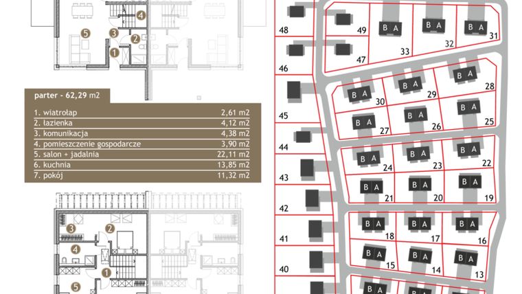 Rzut - Dom na sprzedaż 5 pokoi o powierzchni 126 m² - numer 8B w Osiedle Pola Jurajskie - etap II