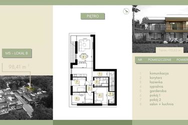Rzut - Mieszkanie na sprzedaż 4 pokoje o powierzchni 100,41 m² - numer M5-2 w Morelife Apartments etap I i II
