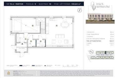 Rzut - Dom na sprzedaż 5 pokoi o powierzchni 158,28 m² - numer 14.A w Oaza Kosmatki