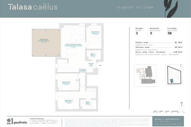 Rzut - Mieszkanie na sprzedaż 3 pokoje o powierzchni 81,78 m² - numer 3.3B w Talasa Caelus I