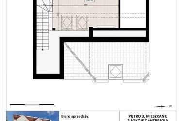 Rzut - Mieszkanie na sprzedaż 2 pokoje o powierzchni 48,88 m² - numer B3/3/36 w Montano bud. B3