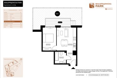 Rzut - Mieszkanie na sprzedaż 2 pokoje o powierzchni 36,44 m² - numer 0.06 w Białoprądnicka Park