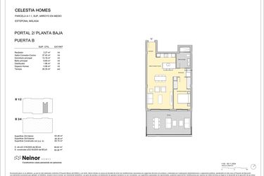 Rzut - Mieszkanie na sprzedaż 1 pokój o powierzchni 72,1 m² - numer CH-20B w Celestia Homes