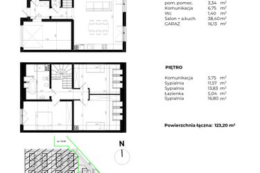 Rzut - Dom na sprzedaż 4 pokoje o powierzchni 123,2 m² - numer C.A61 w Domy-Wysoka etap 3