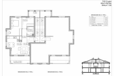 Rzut - Mieszkanie na sprzedaż 3 pokoje o powierzchni 56 m² - numer 27.2. w Ogrody Tesoro VI