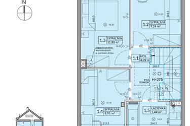 Rzut - Dom na sprzedaż 4 pokoje o powierzchni 85,17 m² - numer 169A w Arkady Walendów etap 5