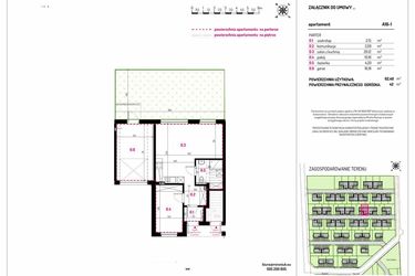 Rzut - Mieszkanie na sprzedaż 2 pokoje o powierzchni 62,4 m² - numer A16-1 w Aleja Kwitnącej Wiśni