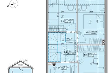 Rzut - Dom na sprzedaż 4 pokoje o powierzchni 82,62 m² - numer 100B w Nova Magdalenka 7 etap VII-VIII
