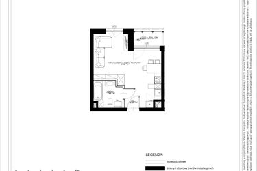 Rzut - Mieszkanie na sprzedaż 1 pokój o powierzchni 28,6 m² - numer B65 w Osiedle pod Klonami "Klonowa 11"