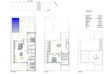 Rzut - Dom na sprzedaż 3 pokoje o powierzchni 126,6 m² - numer 4 w Wille w San Javier - 25827451