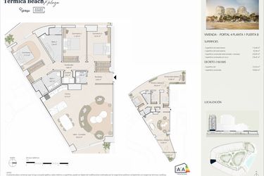 Rzut - Mieszkanie na sprzedaż 3 pokoje o powierzchni 180,07 m² - numer P4P1B w Termica Beach