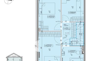 Rzut - Dom na sprzedaż 4 pokoje o powierzchni 81,17 m² - numer 19B w Ogrody Przyjaciół 5 etap II