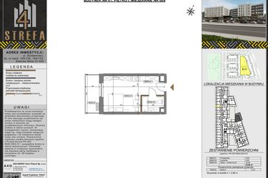 Rzut - Mieszkanie na sprzedaż 1 pokój o powierzchni 25,6 m² - numer M009 w Strefa 4