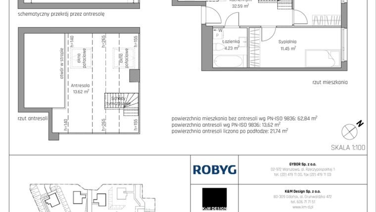 Rzut - Mieszkanie na sprzedaż 4 pokoje o powierzchni 76,46 m² - numer A5.2M01 w ROSA Residence