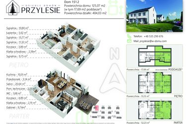 Rzut - Dom na sprzedaż 5 pokoi o powierzchni 131,62 m² - numer 151.2 w Osiedle Przylesie