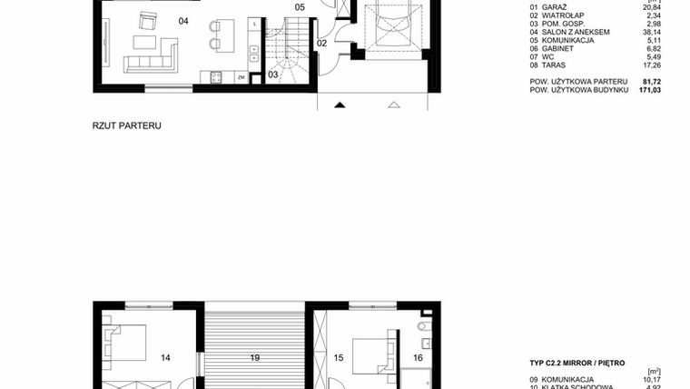 Rzut - Dom na sprzedaż 5 pokoi o powierzchni 171,03 m² - numer 06 w Nowe Planty