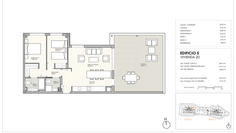 Rzut - Mieszkanie na sprzedaż 2 pokoje o powierzchni 88,15 m² - numer 512D w Camarate Hills II