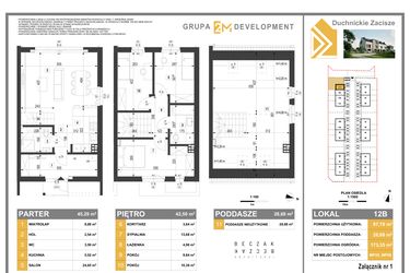 Rzut - Dom na sprzedaż 5 pokoi o powierzchni 116,47 m² - numer 12B w Duchnickie Zacisze