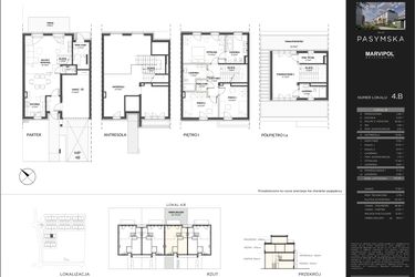 Rzut - Mieszkanie na sprzedaż 4 pokoje o powierzchni 155,89 m² - numer 4B w Wille Pasymska