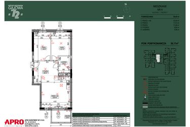 Rzut - Mieszkanie na sprzedaż 3 pokoje o powierzchni 59,17 m² - numer 4 w Wspólnota Mieszkaniowa Gajowa 72