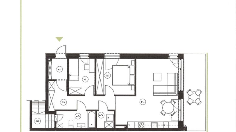 Rzut - Mieszkanie na sprzedaż 3 pokoje o powierzchni 70,74 m² - numer 19_1 w Apartamenty Sielanka