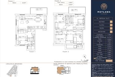 Rzut - Mieszkanie na sprzedaż 5 pokoi o powierzchni 120,42 m² - numer B5.M3 w Motława Garden