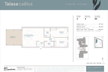 Rzut - Mieszkanie na sprzedaż 2 pokoje o powierzchni 67 m² - numer 2.2D w Talasa Caelus -  Denia
