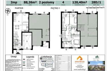 Rzut - Dom na sprzedaż 4 pokoje o powierzchni 115,87 m² - numer 28D/1 w Zielone Alejki etap II