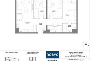 Rzut - Mieszkanie na sprzedaż 4 pokoje o powierzchni 79,16 m² - numer B.7M02 w Początek Piątkowo bud. B