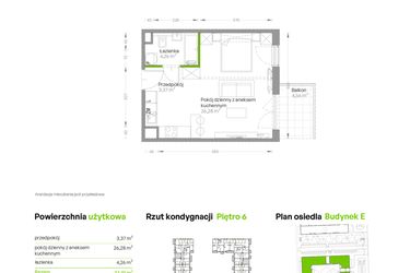 Rzut - Mieszkanie na sprzedaż 1 pokój o powierzchni 33,88 m² - numer E.272 w Centralna Vita