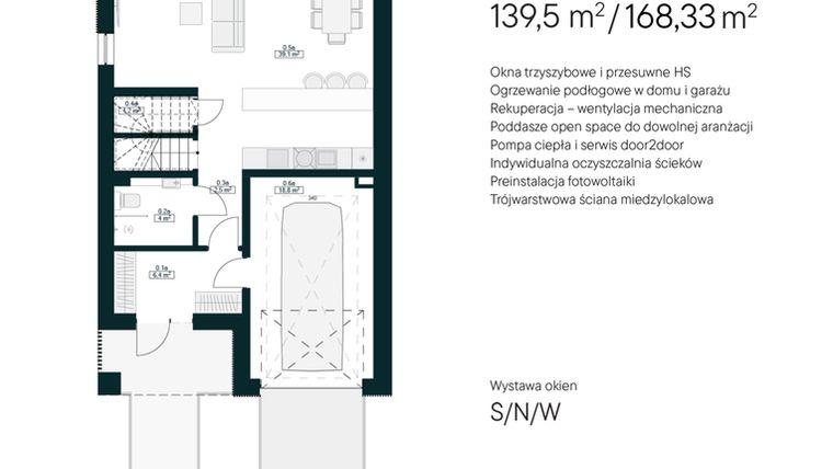 Rzut - Dom na sprzedaż 5 pokoi o powierzchni 168,3 m² - numer 21A w Aleja Drzew II