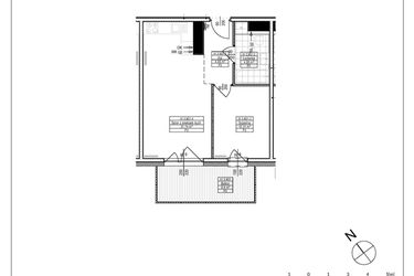 Rzut - Mieszkanie na sprzedaż 2 pokoje o powierzchni 41,49 m² - numer A1.31 w Osiedle Zielone bud. A1, B8