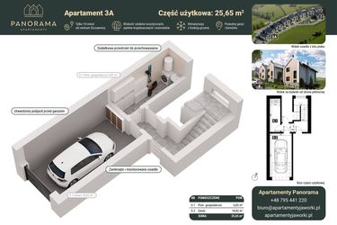 Rzut - Mieszkanie na sprzedaż 3 pokoje o powierzchni 78,67 m² - numer 3A w Apartamenty Panorama