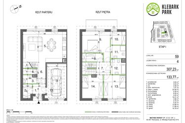 Rzut - Dom na sprzedaż 4 pokoje o powierzchni 134,29 m² - numer 59 w Klebark Park
