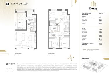 Rzut - Dom na sprzedaż 5 pokoi o powierzchni 148,64 m² - numer C4 w Domy u Źródeł Marii