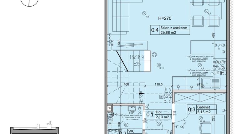 Rzut - Dom na sprzedaż 5 pokoi o powierzchni 72,7 m² - numer 30B w Osiedle Stokrotki etap 4 i 5