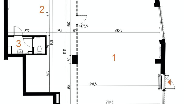 Rzut - Lokal użytkowy na sprzedaż 1 pokój o powierzchni 152,93 m² - numer U4 w Odrzańskie Bulvary